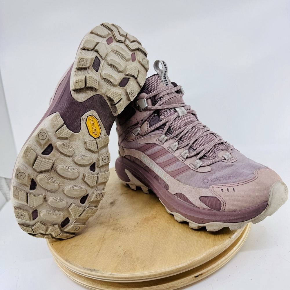 Merrell Moab Speed 2 Mid Waterproof Womens 7 Pink Hiking Boots Trail Shoes - Picture 8 of 10